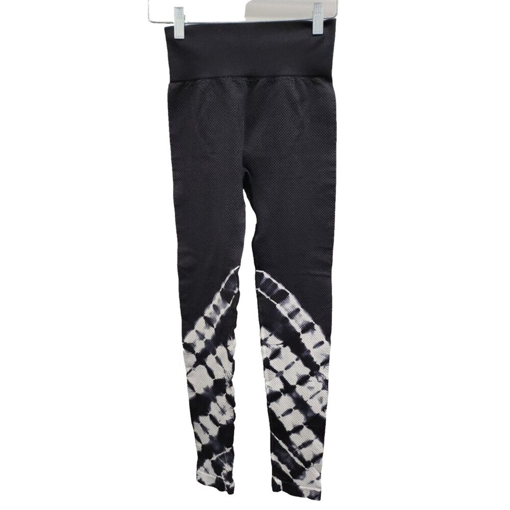 Life Integrity Earth‎ Leggings Small Black WhiteTie Dye Cropped Exercise Active
